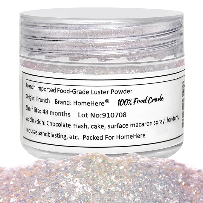 HomeHere Edible Luster Dust Food-Grade Glimmer Powder Glitter for Cake Decorating 7g, Edible