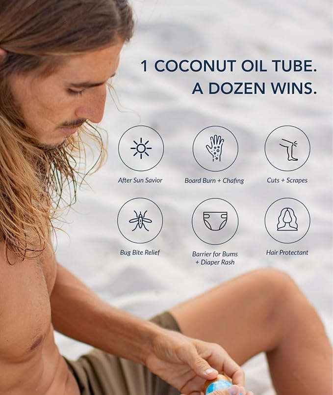 Conscious Coconut Travel-Ready Tube (3.4 oz) - Certified Organic & Fair Trade Coconut Oil for Skin
