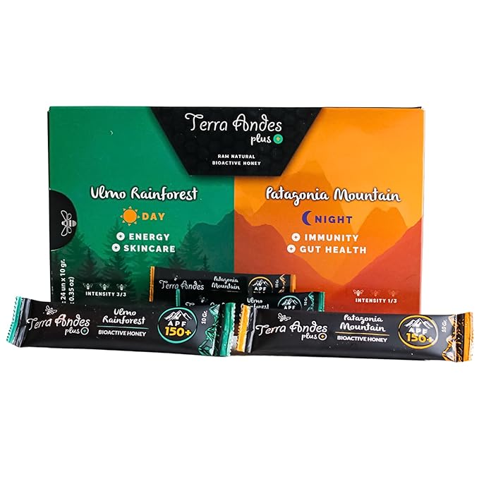 Organic Raw Honey Sachets 24 units by Terra Andes Plus - Ideal for Travel, Sports, Superfood Snacks