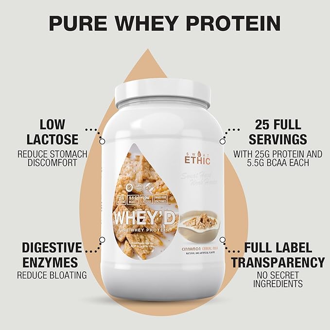 Whey'd Protein Powder, 25 G Whey Protein Blend with Concentrate, Isolate & Hydrolysate, Low Lactose
