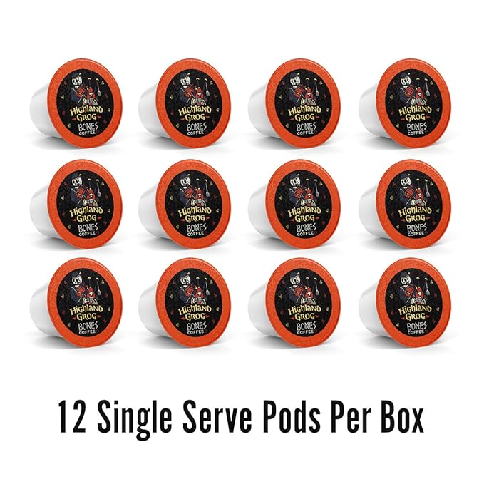 Bones Coffee Company Flavored Coffee Bones Cups Highland Grog Butterscotch Caramel | 12ct