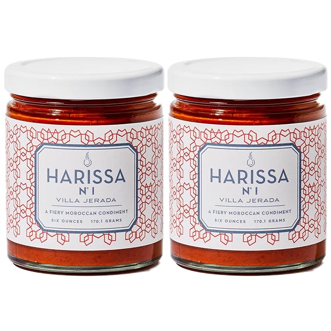 Villa Jerada, Harissa No. 1, 6 oz, Fiery Moroccan Hot Sauce with Preserved Lemon, The Perfect