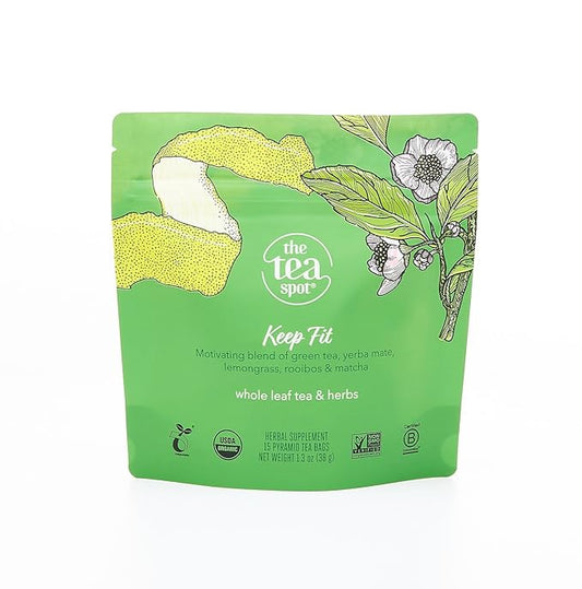 The Tea Spot Organic Keep Fit Green Tea with Yerba Mate and Matcha for Metabolic Support | Blend of