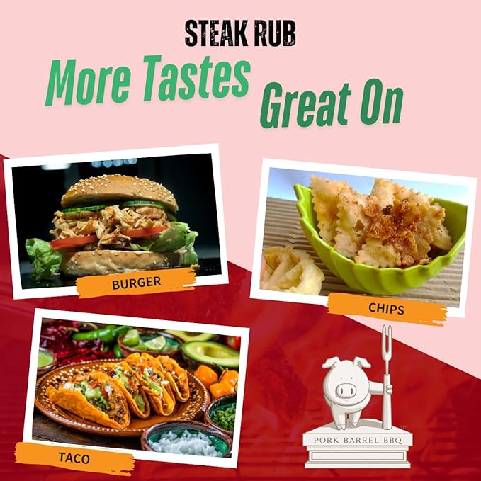 Pork Barrel BBQ Steak Spice Rub | Premium All-Purpose Seasoning, No MSG, Gluten-Free, Zero Calorie