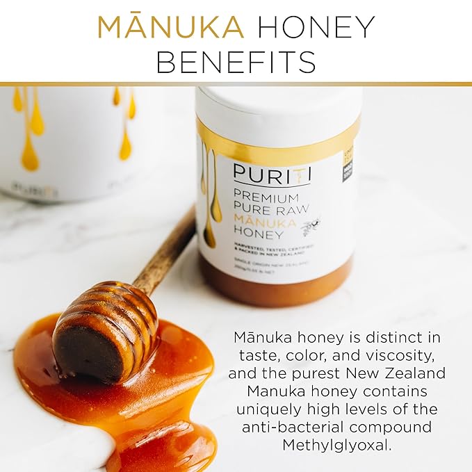 PURITI Manuka Honey MGO 300+ / UMF 10+ | 100% Pure Genuine Raw Manuka Honey | 8.8 Oz / 250g |