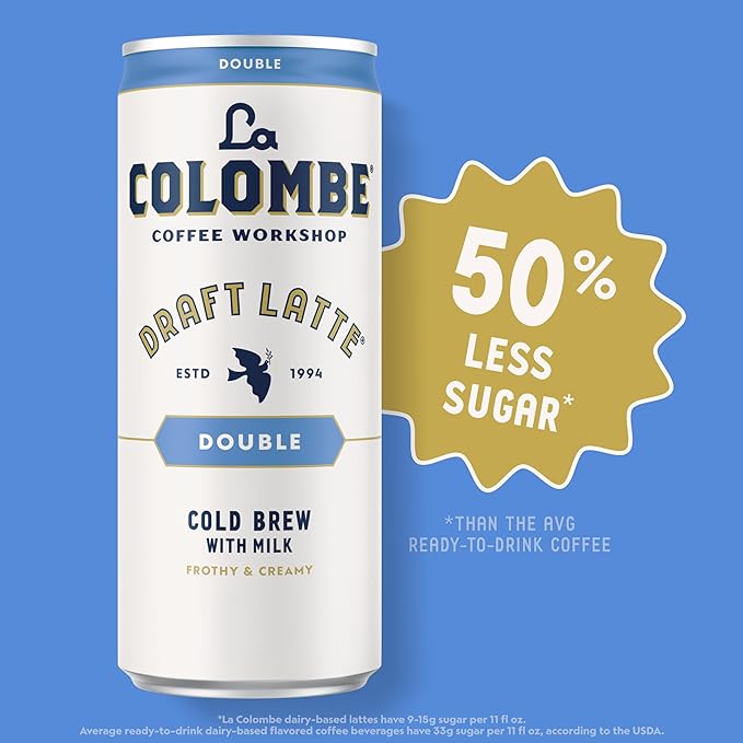 La Colombe Coffee, Double Draft Latte, 11 fl oz Cans (Pack of 12), Coffeehouse Quality Cold Brew