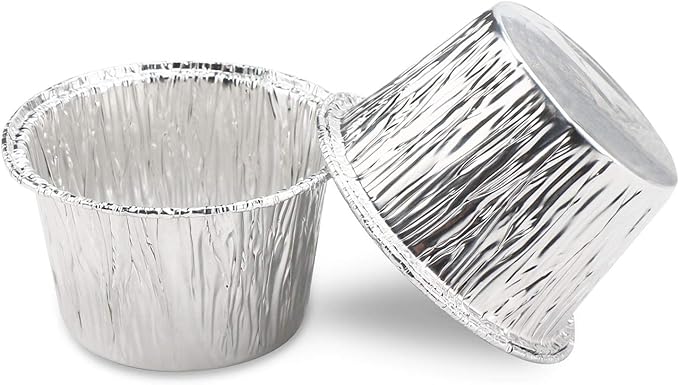 EUSOAR Aluminum Cupcake Liner, 3.5 Ounce 100Pcs Disposable Aluminum Foil Baking Cups, Ramekin