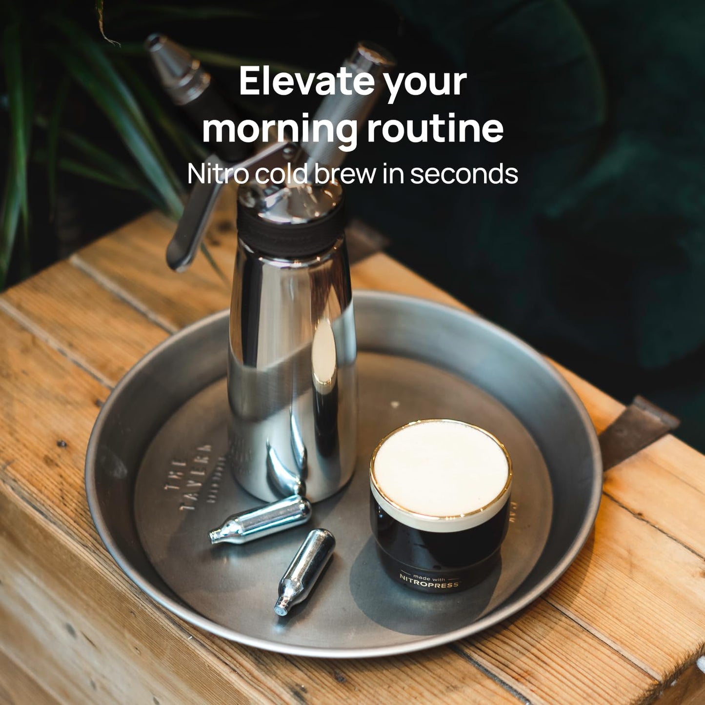 Original NitroPress - Nitro Cold Brew Coffee Maker Kit | Includes 10 Nitrogen Cartridges | Portable