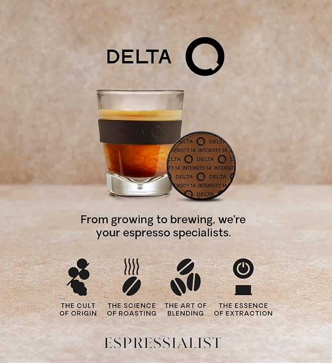 Delta Q - EpiQ Espresso Pods for Delta Q machines, Intensity 14, Notes of Roasted Nuts, 40 Coffee
