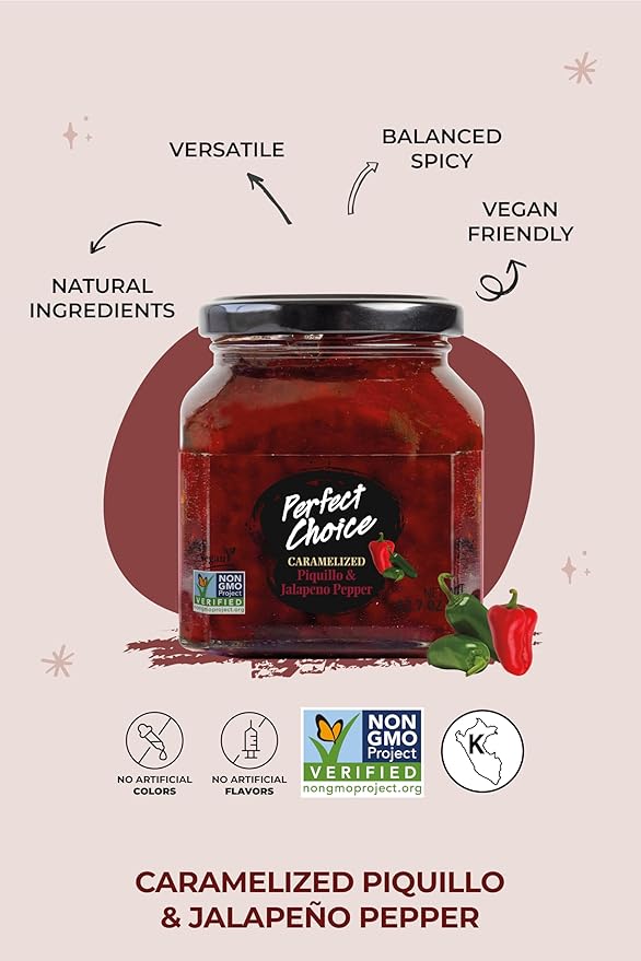 Perfect Choice Caramelized Red Pepper & Jalapeño - Sweet & Slightly Spicy Spread Ready-to-serve Dip