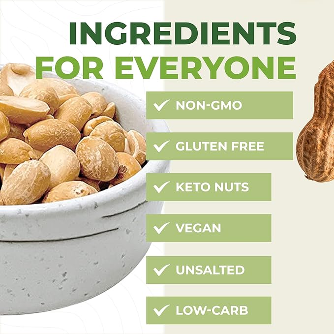Beyond Nature Dry Roasted Peanuts ??Unsalted 2 Pound (32 oz) Vacuum Sealed Non GMO, No Oil & No
