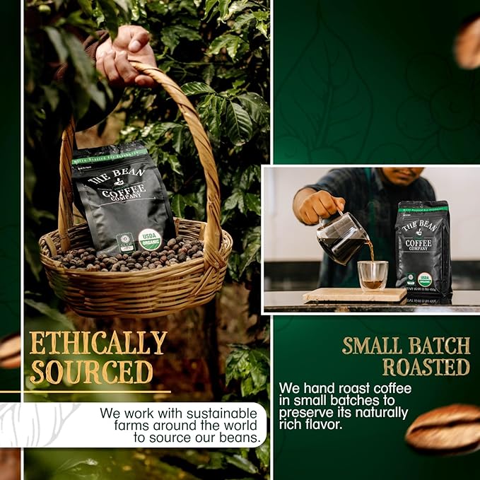 The Bean Organic Coffee Company Pumpkin Spice, Medium Roast, Ground Coffee, 5-Pound Bag, Café