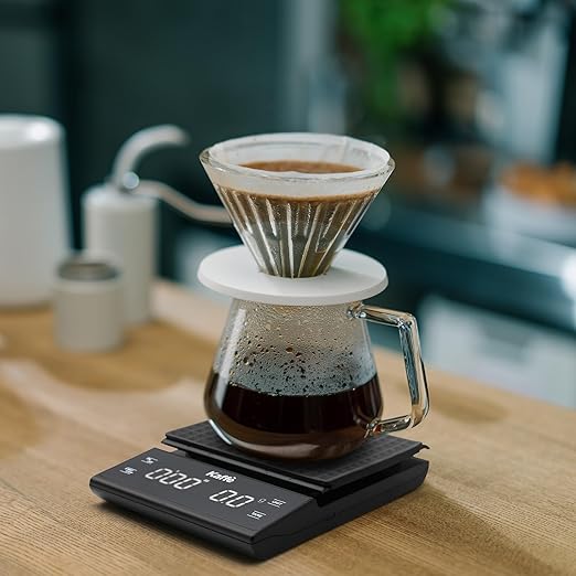 Kaffe Coffee Scale with Timer (3kg Max / 0.1g) - AAA Batteries Not Included - Backlit LCD Display