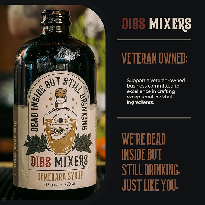 Dibs Mixers Demerara Syrup - Cocktail Mixer with Handpicked Spices & Guyana Demerara Sweetener