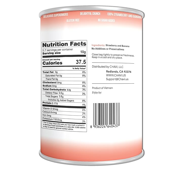CHAVI Freeze-Dried Strawberry Banana | Healthy Superfood | No Added Sugars or Preservatives |