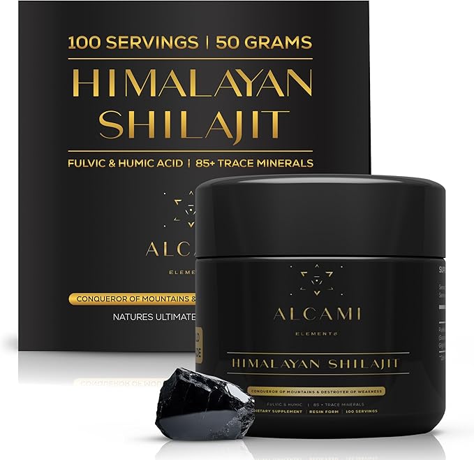 Alcami Pure Himalayan Shilajit Resin - High Potency Gold Grade Shilajit for Men & Women | 100