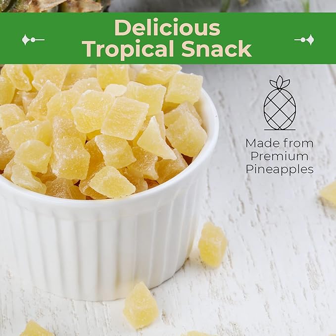 Sincerely Nuts - Dried Pineapple Chunks | Healthy Dehydrated Fruit Snack | Sweet Candied Chewy