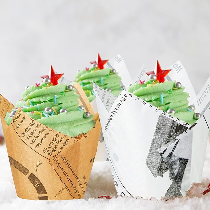 800 Pcs Tulip Cupcake Liners Baking Cups Muffin Baking Cupcake Liners Wrappers Greaseproof Tulip