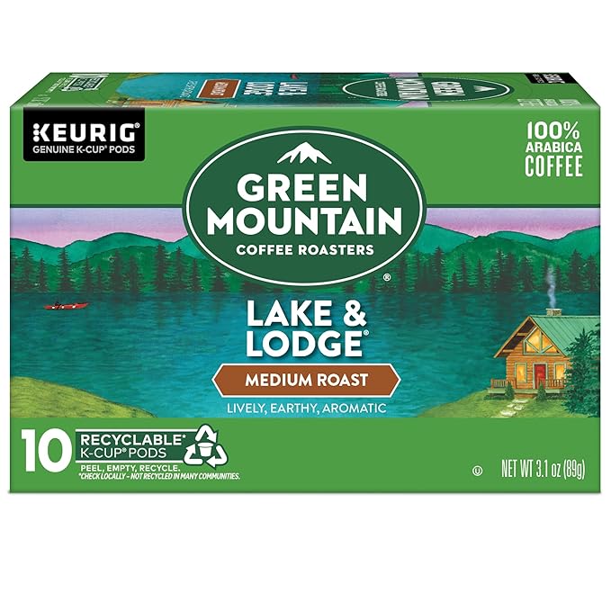 Green Mountain Coffee Roasters Lake and Lodge Blend Keurig Single-Serve K-Cup pods, Dark Roast