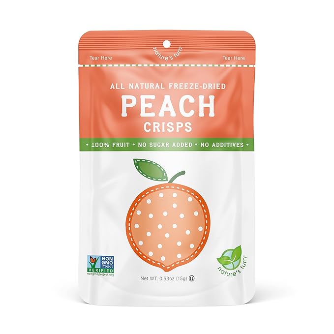 Nature’s Turn Freeze-Dried Peach Crisps – Healthy, Gluten-Free, Crispy & Delicious, Plant-Based
