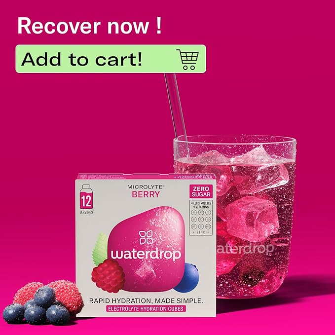 Waterdrop Hydration Cubes Mixed Berry Variety Pack, Zero Sugar Electrolyte & Vitamin Drink Mix