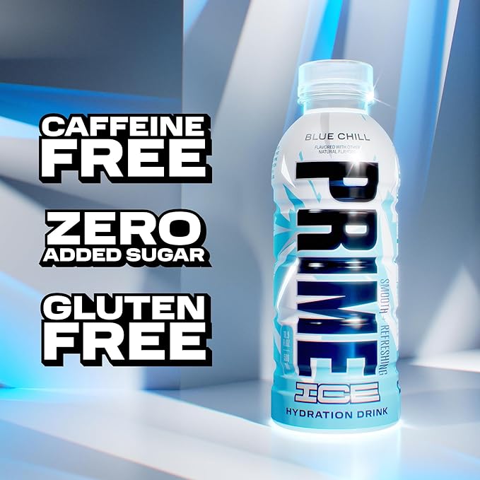 PRIME Hydration ICE BLUE CHILL, Sports Drinks, Electrolyte Enhanced for Ultimate Hydration, 250mg