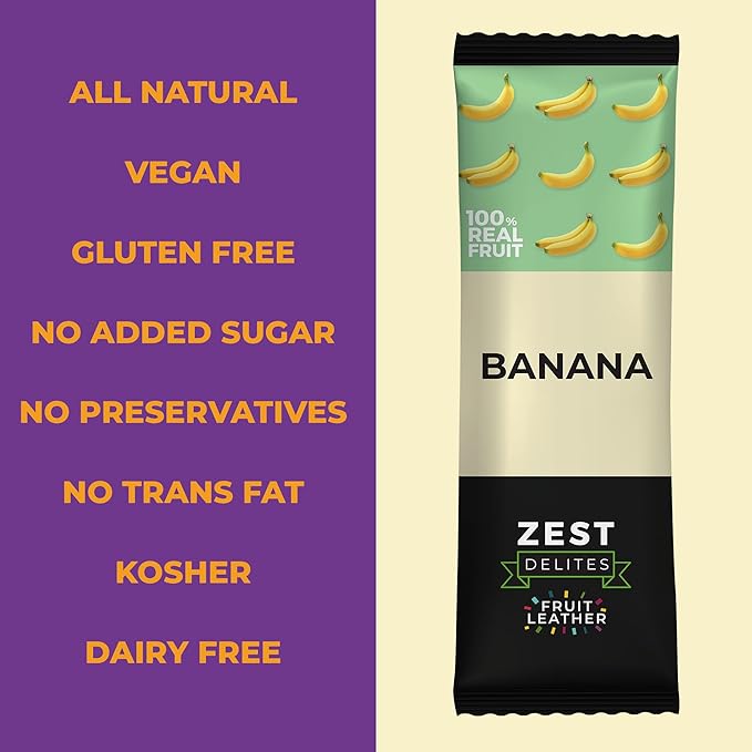 Dried Fruit Bars by Zest Delites, Fruit Leather Snacks, Healthy Snacks Pack for Adults & Kids