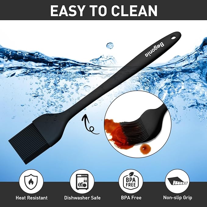 Pastry Brush-Begonia Silicone Basting Brush for Cooking,2pcs 10+8 in Heat Resistant Food Brushes
