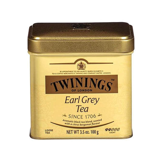 Twinings Earl Grey Loose Black Tea Tin, 3.53 Ounce Tin (Pack of 1), Flavoured with Citrus and