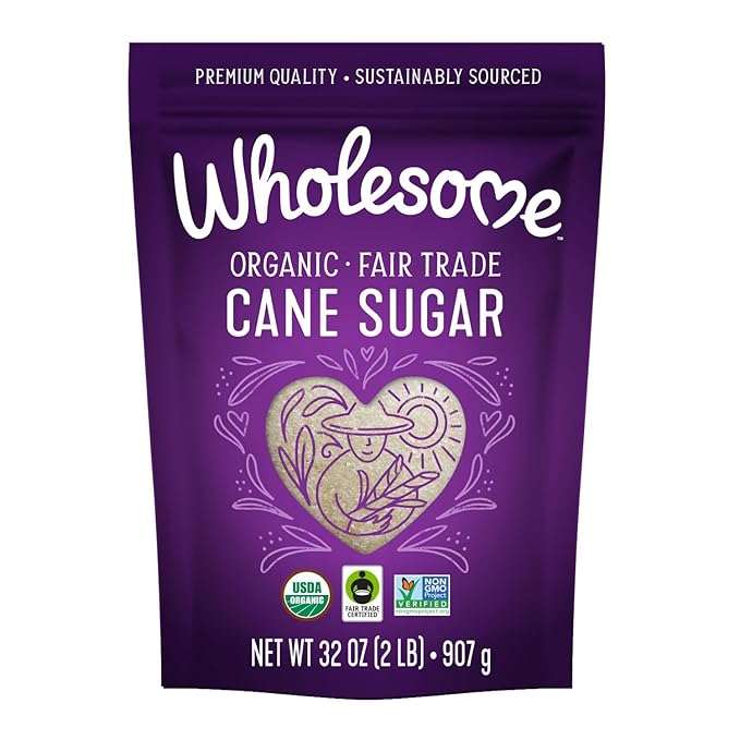 Wholesome Sweeteners 32-Ounce Organic Cane Sugar, Fair Trade, Non GMO, Gluten Free, Pure & Vegan