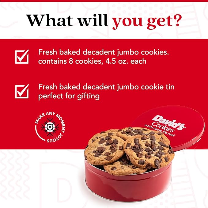 David's Cookies Fresh Baked Decadent Jumbo Cookies Triple Chocolate Chunk - Flavorful Gourmet