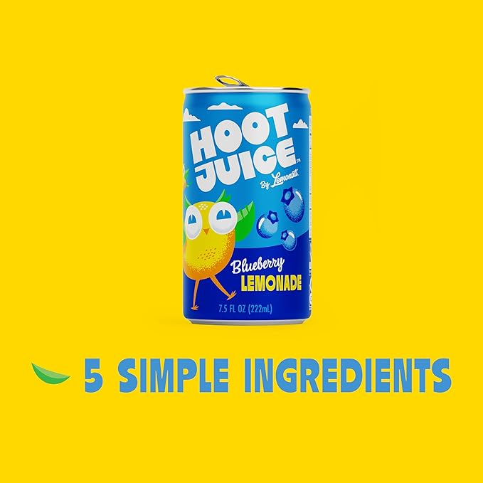 Hoot Juice Blueberry Lemonade By Lemonati, No Artificial Sweeteners or Flavors, Gluten-Free
