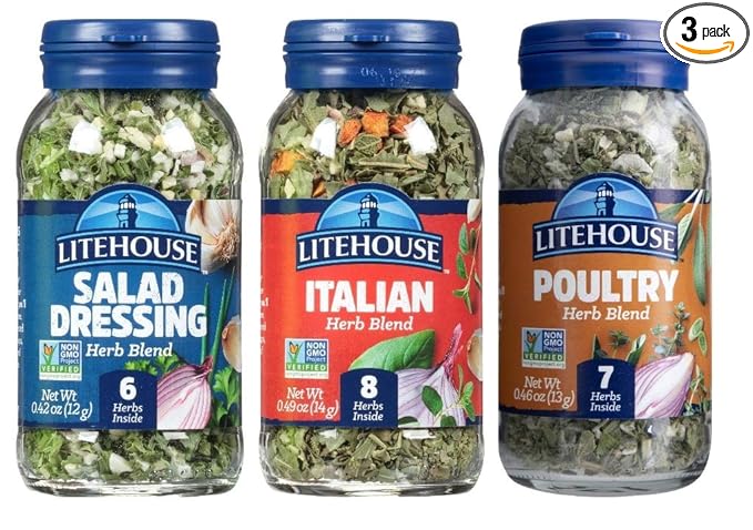Litehouse Freeze-Dried Flavors Variety Herb Blend Pack, (Italian, Poultry, Salad Dressing Herb