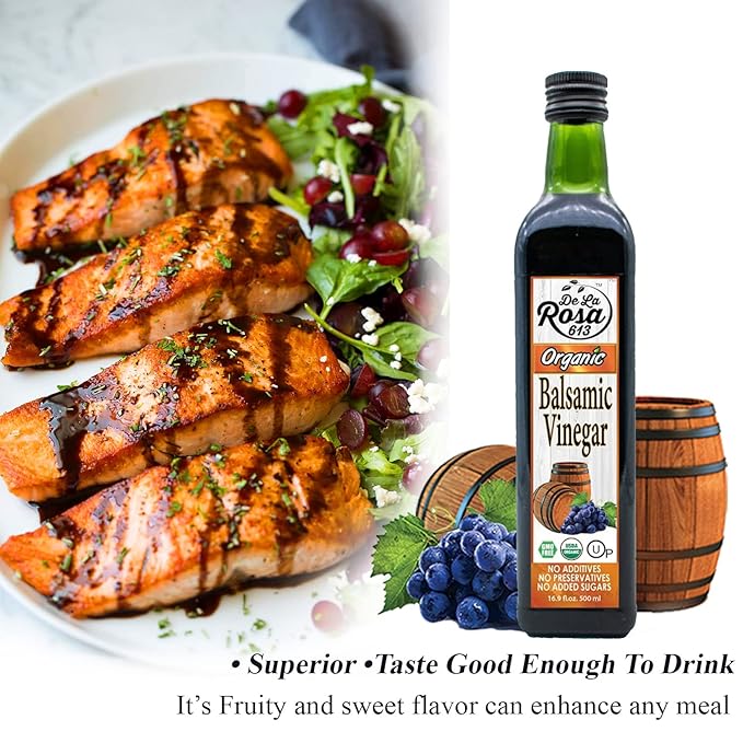 De La Rosa Organic Balsamic & White Balsamic Vinegar, Kosher for Passover, Vegan, Non-GMO & Gluten