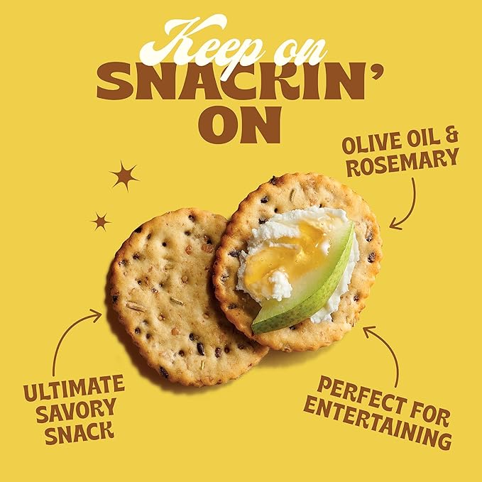 Back to Nature Rosemary & Olive Oil Stoneground Wheat Crackers, Non-GMO, Vegan Friendly Snack