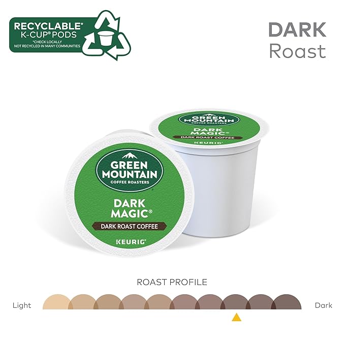 Green Mountain Coffee Roasters Dark Magic Keurig Single-Serve K-Cup Pods, Dark Roast Coffee, 72