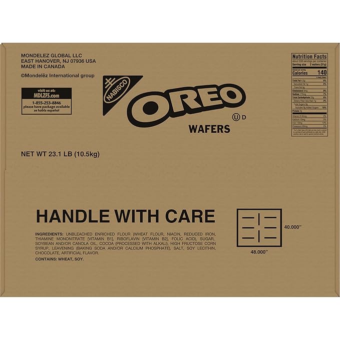 OREO 3-inch Chocolate Wafers. 23.1 lb Box