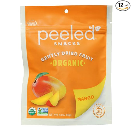 Peeled Snacks Organic Dried Fruit ??Healthy, Vegan Snacks for On-the-Go Lunch and More Mango 2.8 Oz