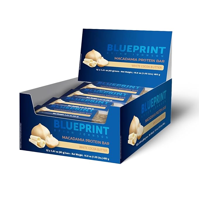 Blueprint by Bryan Johnson Macadamia Nut Protein Bars ??9G Plant Protein ??Vegan, Low Carb, Low