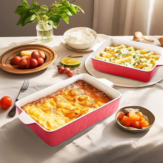Casserole Dishes for Oven, Ceramic Baking Dishes, Lasagna Pan with Handles, Porcelain Baking Pan
