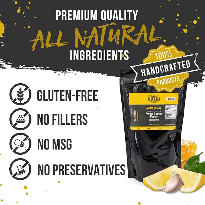 Lane's Sweet Lemon Pepper Seasoning, All-Natural Lemon Seasoning Blend with Citrus, Lemon Pepper