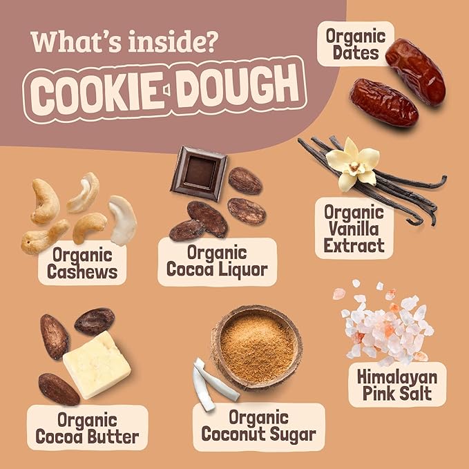 Skout Organic Cookie Dough Kids Snack Bars (18 Pack) | Organic Kids Snack Bars | School Snacks &