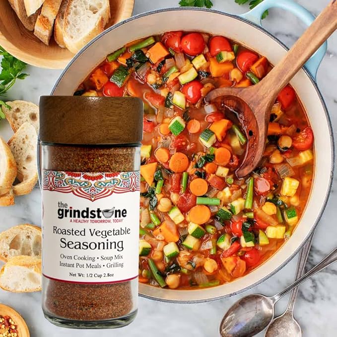 The Grindstone, Roasted vegetable seasoning and spice mix, Hand blended rubs and spices for