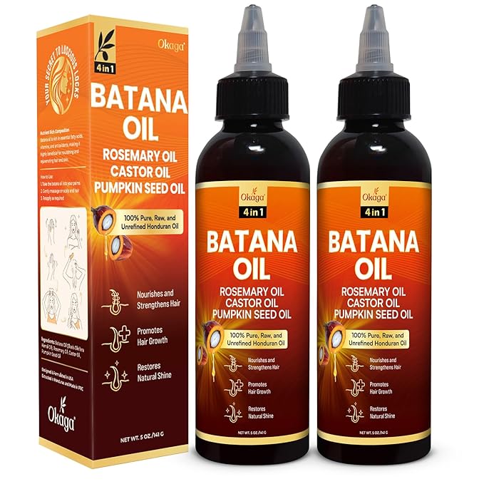 Batana Oil for Hair Growth with Rosemary, Castor, and Pumpkin Seed Oils, 100% Pure Unrefined