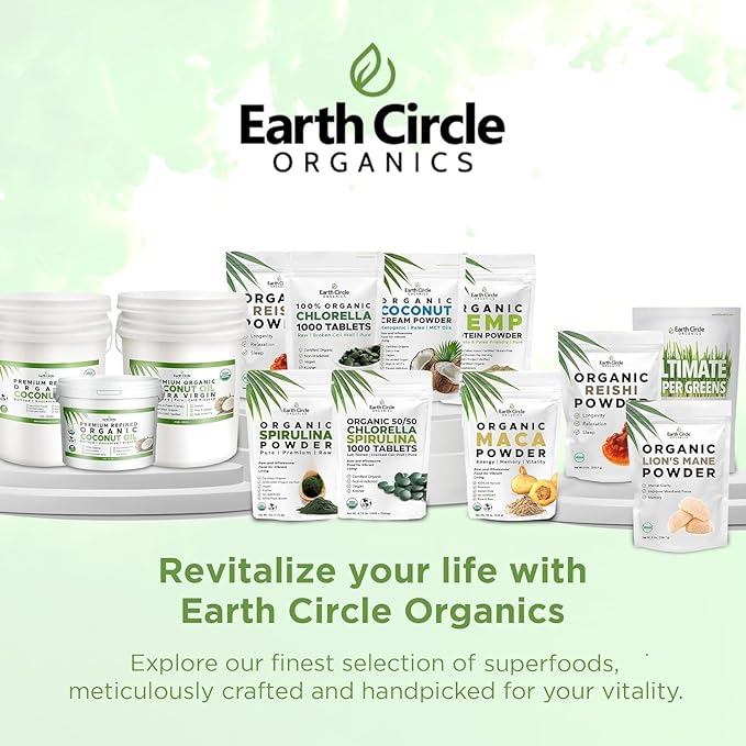 Earth Circle Organics Refined Coconut Oil - Ultra Premium Steam Refined, Keto & Paleo Friendly
