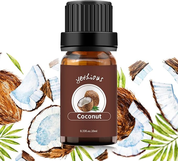 yethious Coconut Essential Oil for Diffuser, Skin, Hair, Massage Pure Natural Organic Coconut Oil