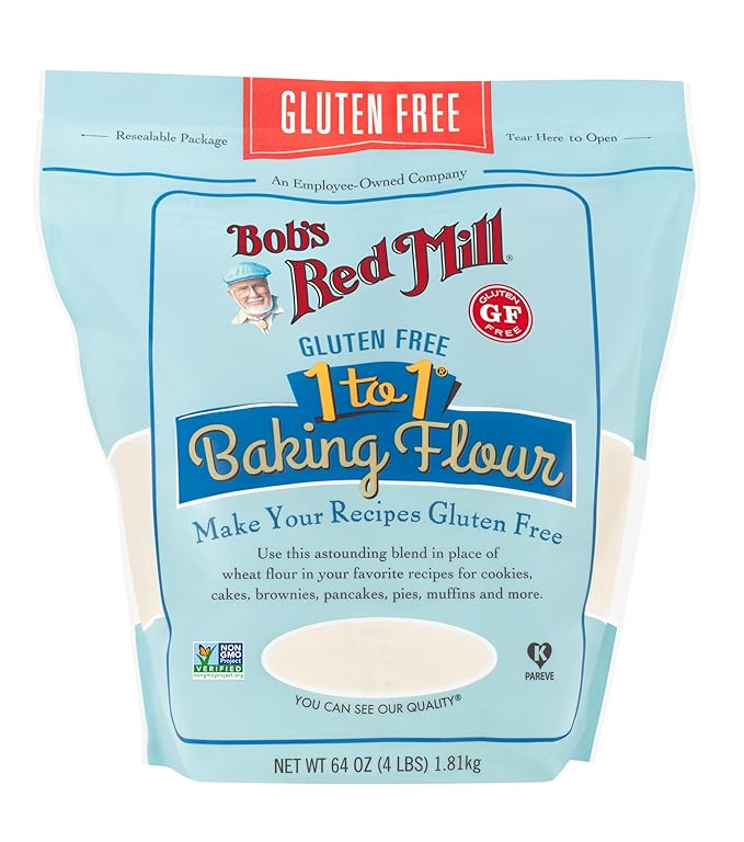 Bob's Red Mill Gluten Free 1 to 1 Baking Flour, 64oz (Pack of 4) - Non GMO, Vegan, Kosher