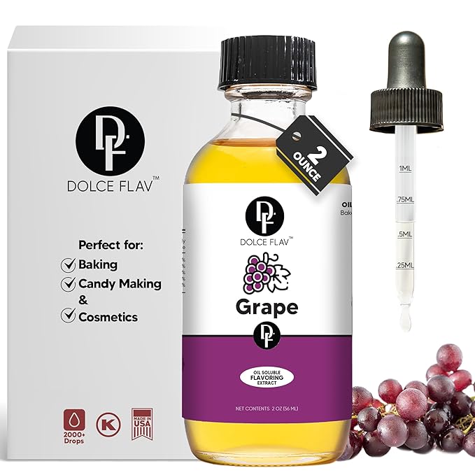 Dolce Flav Grape Extract ??2 Ounce Oil-Soluble Kosher, Sugar-Free, Concentrated Fruit Flavor for