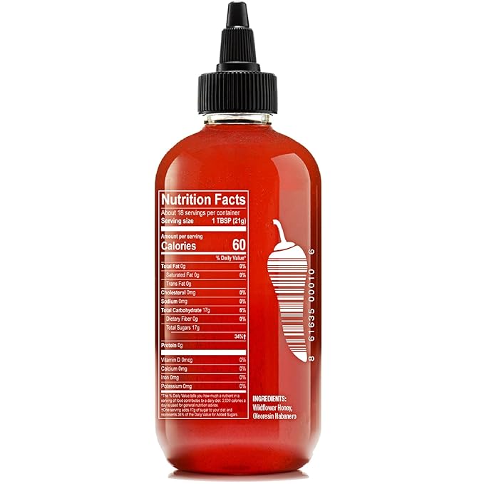 Bees Knees Spicy Honey, 12.5 oz Pure Honey Infused with Oleoresin Habanero Peppers, Gluten Free