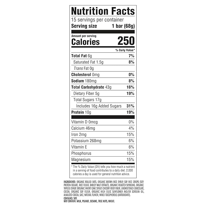 CLIF BAR - Chocolate Brownie Flavor - Made with Organic Oats - Energy Bars - Non-GMO - Plant Based